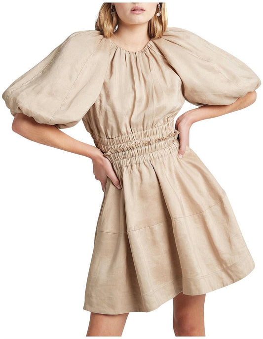 Aje Solitude Cutout Mini Dress in Beige - Size AUS 6 (US 2)