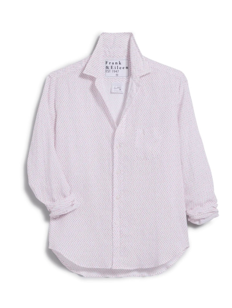 Frank & Eileen Linen shirt with red numbers XS
