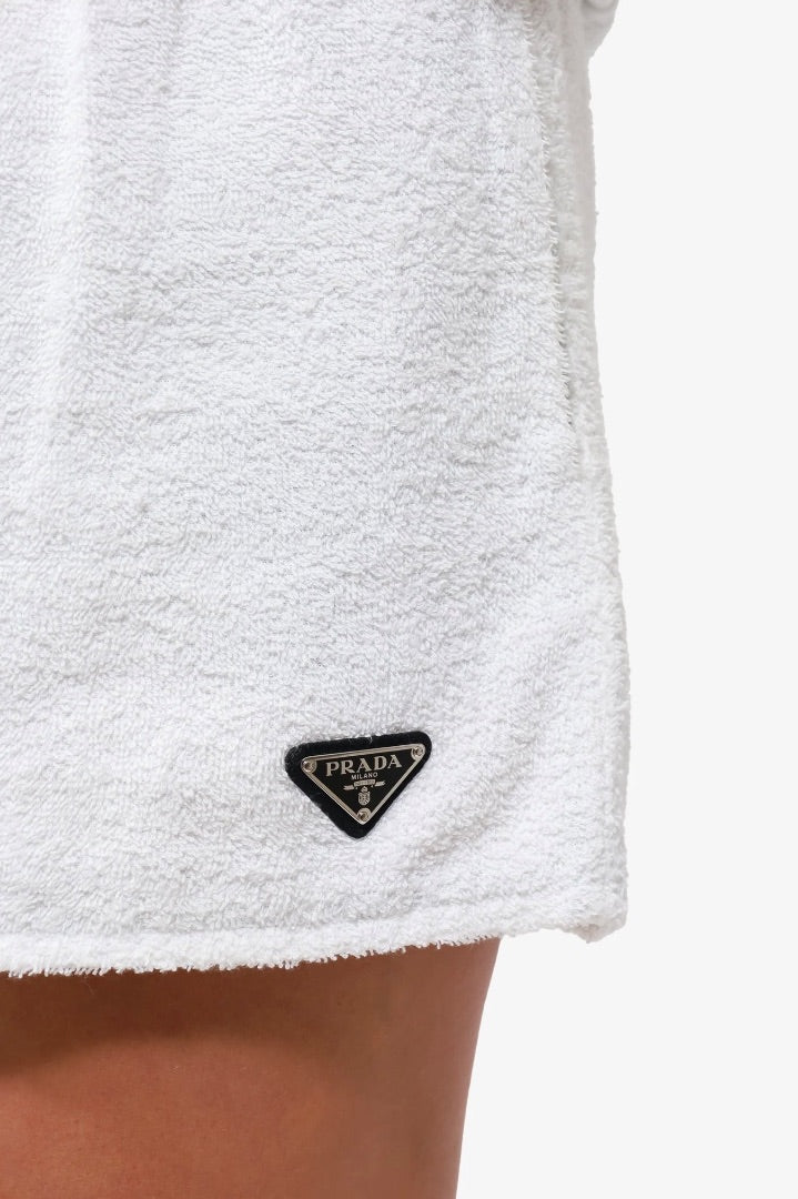 Prada White Terry Cloth Shorts 38