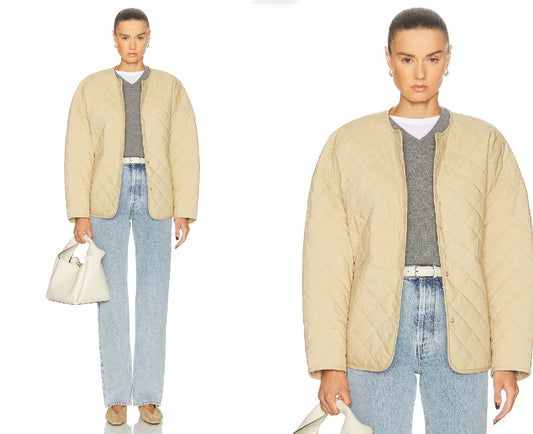 Toteme Quilted Coat in Desert M