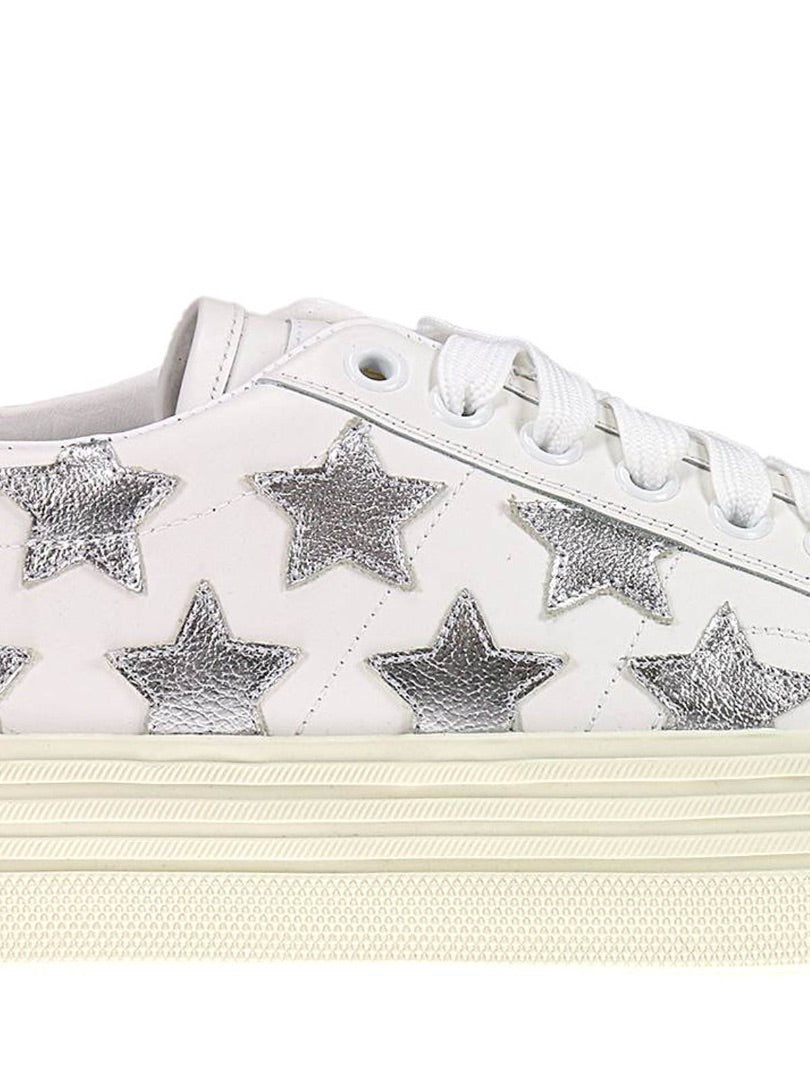 Saint Laurent White Platform silver Star Sneakers 38