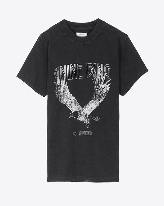 Anine Bing Lili Tee in Washed Black M