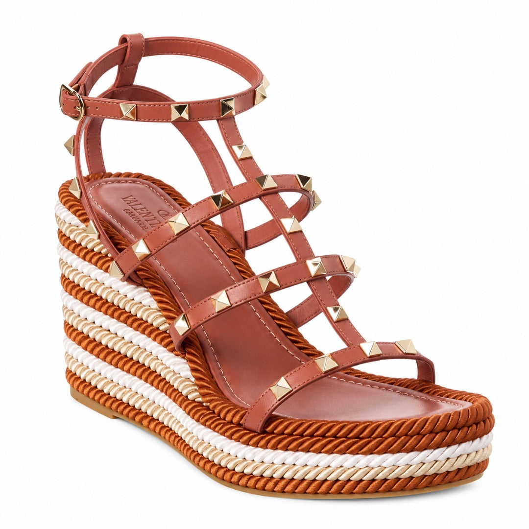 Valentino Garvani 3 tone Cage Espadrille 38