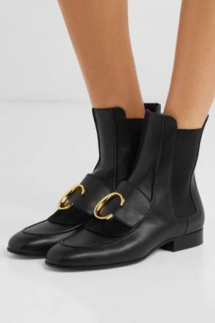 Chloe C Flat Chelsea Boots in Black - Size 37.5