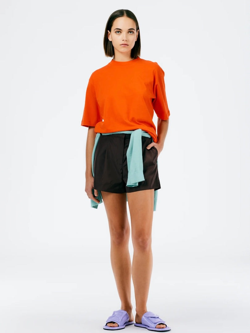 Tibi Poppy Red Mock Neck Tee XS