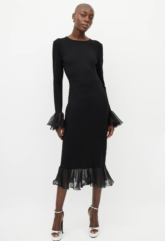 Black Rotate Birger Christensen Irena Open Back Dress 8/10