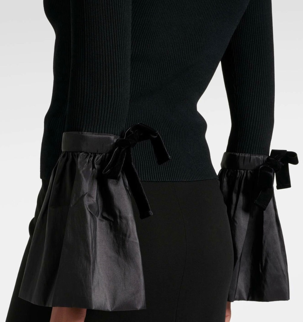 Jonathan Simkhai Agata Satin Trimmed Rib Knit S