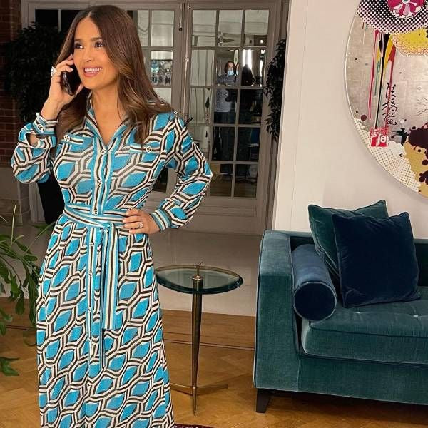 Gucci Blue Geometric-pattern Jacquard Shirt Dress - size M