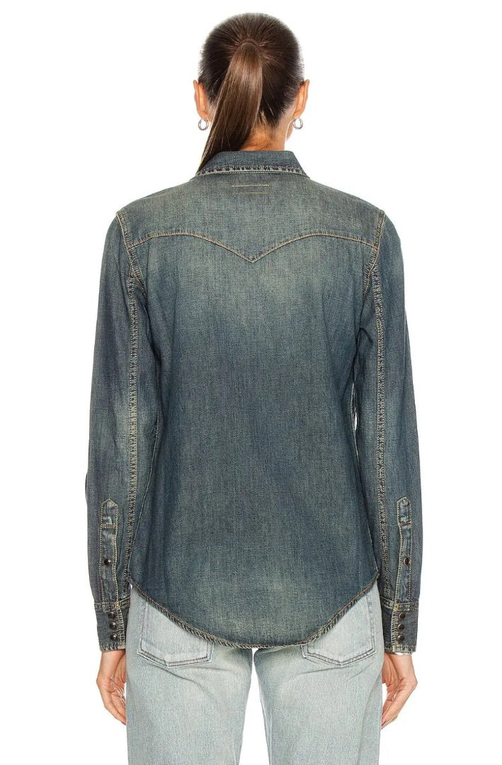 Saint Laurent Classic Western Denim Shirt - Size Small