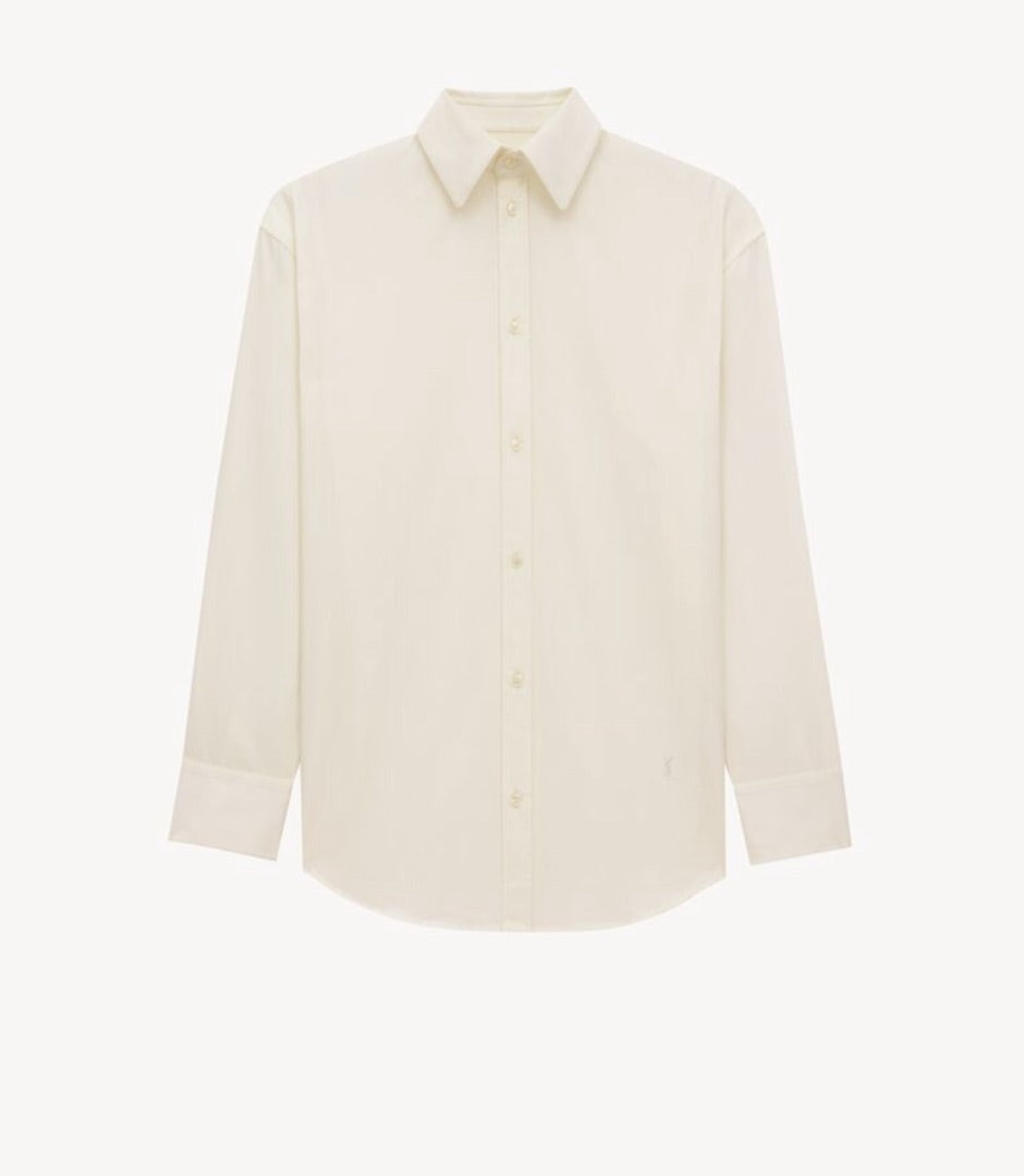 Saint Laurent Silk Shirt in Ivory - Size Small