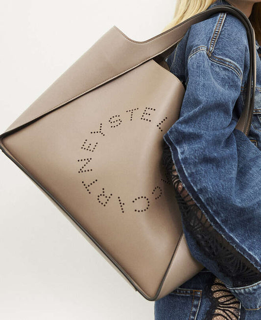 Stella McCartney Logo Tote Bag in Taupe