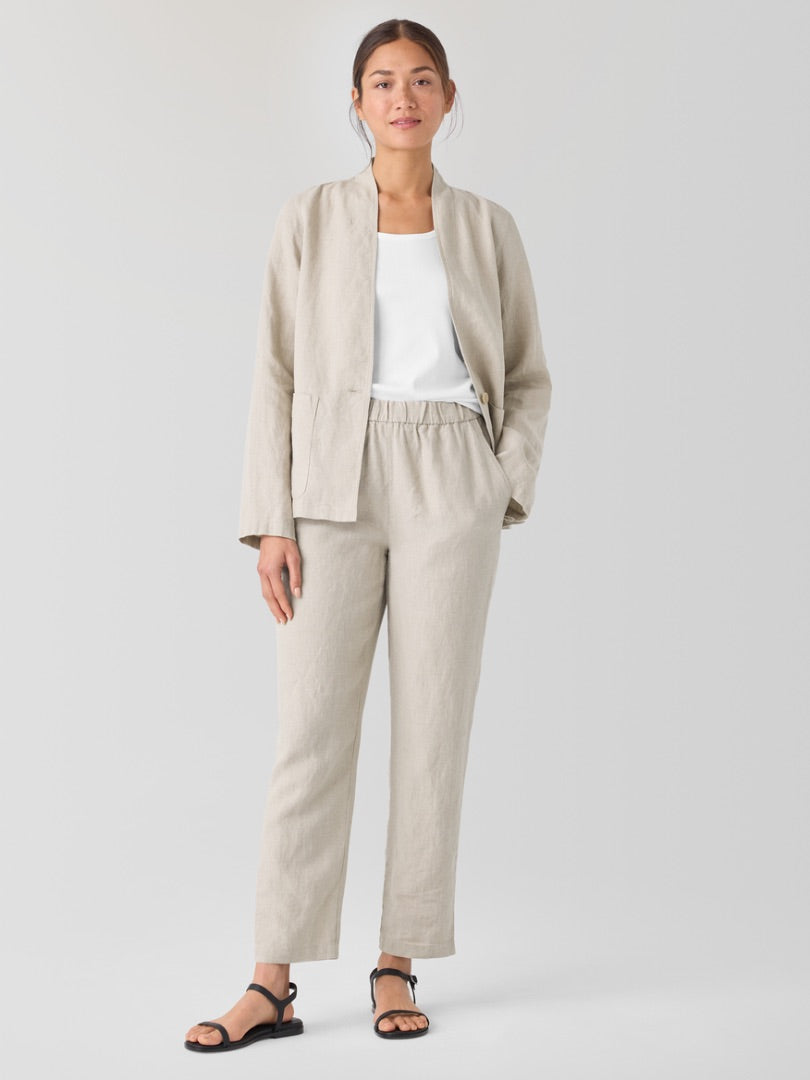 Eileen Fisher Organic Linen Tapered Pant - Size Large