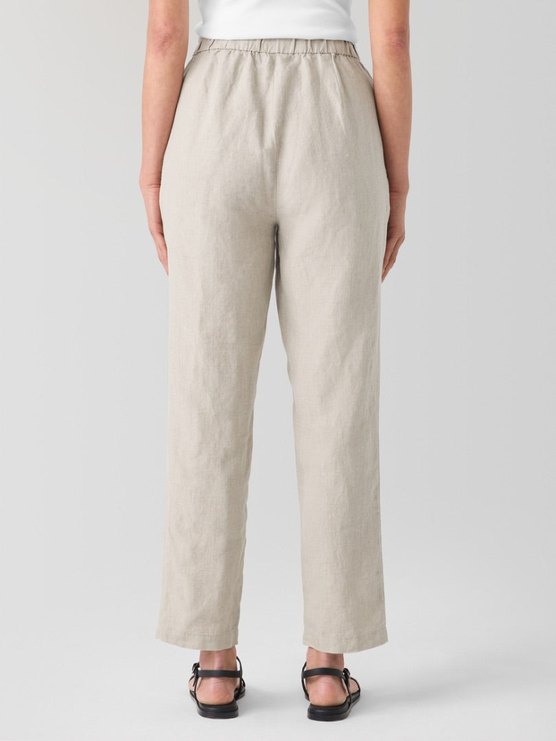 Eileen Fisher Organic Linen Tapered Pant - Size Large