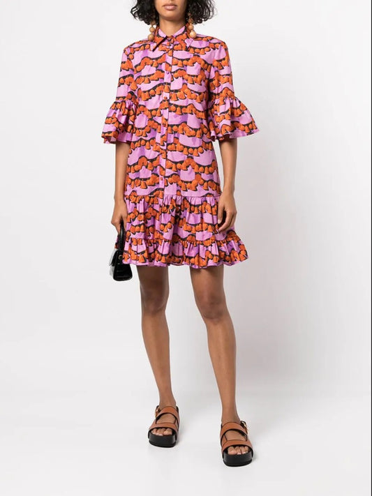 La DoubleJ Floral Pattern Choux Dress - Size Small