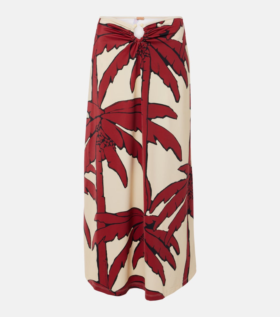 Johanna Ortiz Palms Breath Of Life Printed Midi Skirt - Size 4