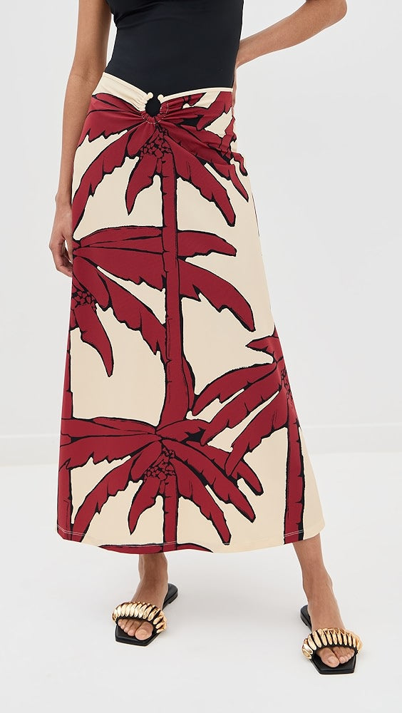 Johanna Ortiz Palms Breath Of Life Printed Midi Skirt - Size 4
