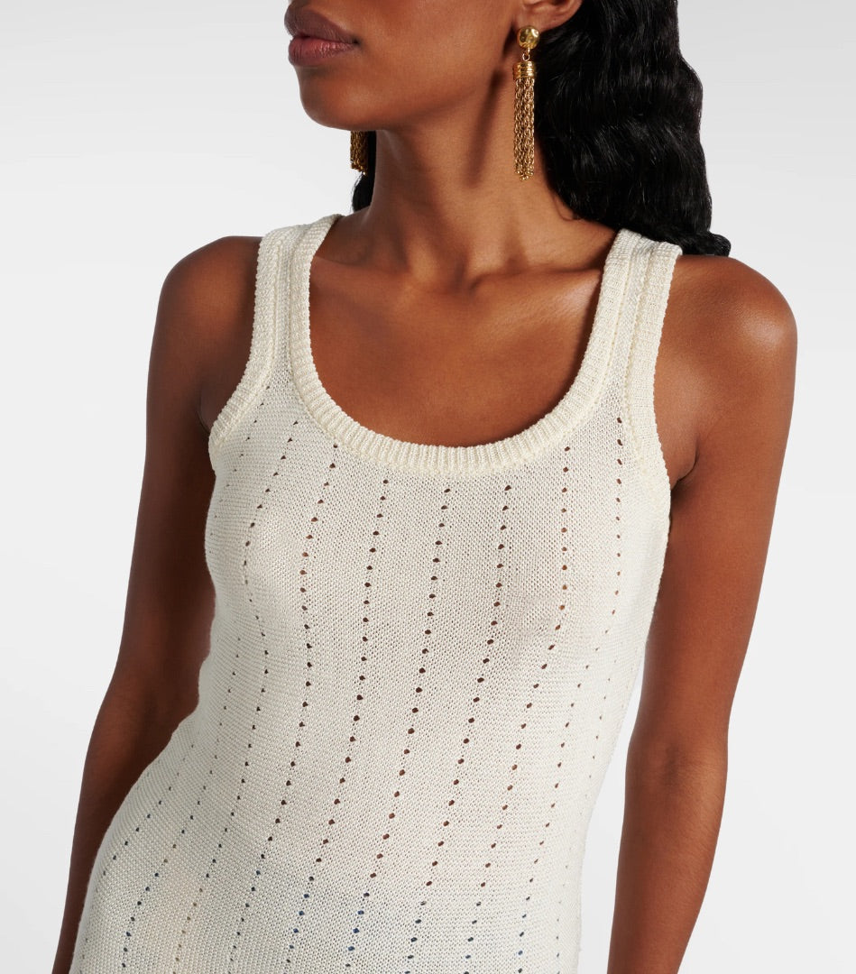 Etro Pointelle Cotton-Blend Tank Top - Size 40 (Small)