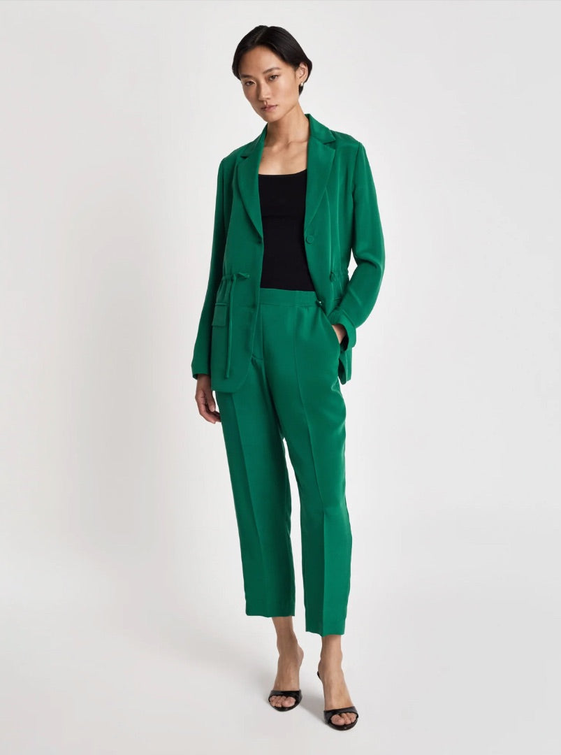 Judith & Charles Silk Belted Jacket & Pleated Trouser Set - Size 8 Top/Size 10 Bottom