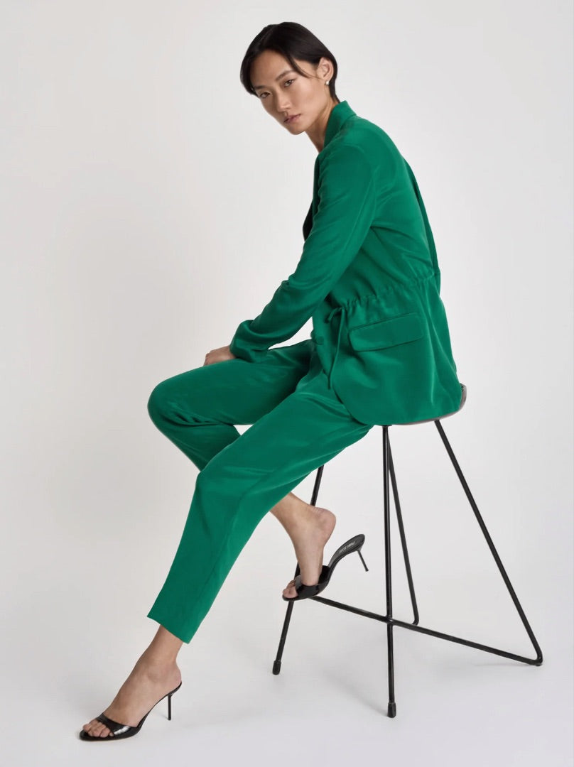 Judith & Charles Silk Belted Jacket & Pleated Trouser Set - Size 8 Top/Size 10 Bottom