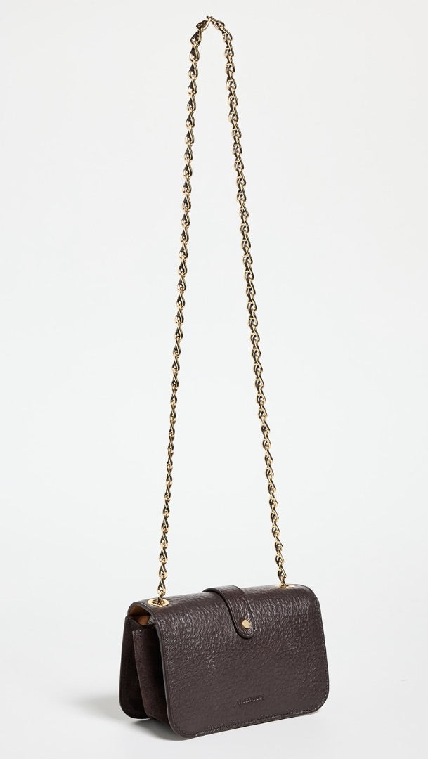 Ulla Johnson Esme Small Chain Crossbody Bag in Chocolate (Brand New)