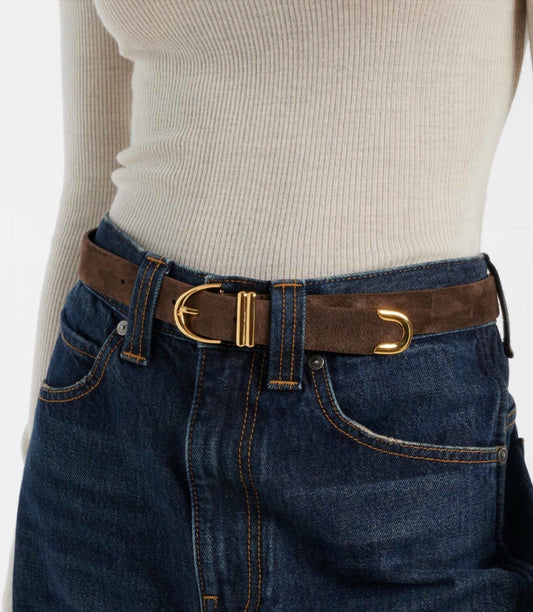 Khaite Bambi Suede Belt - Size 80