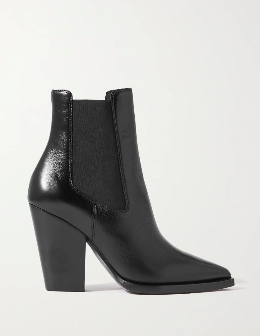 Saint Laurent Theo Leather Ankle Boots - Size 37