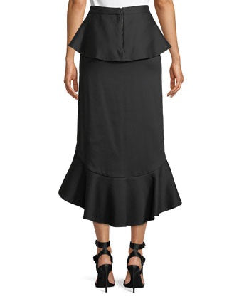 Alice + Olivia Alessandra Ruffled Peplum Pencil Hi-Low Skirt - Size 4