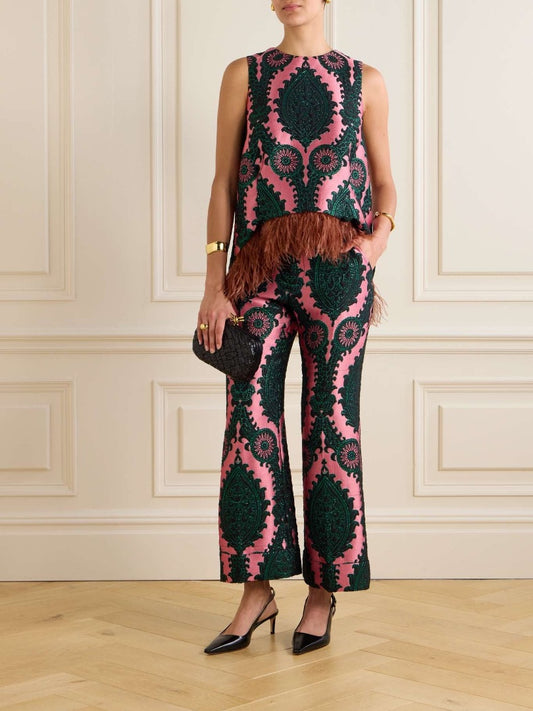 La DoubleJ La Scala Top & Hendrix Pants In Oltrarno Pink - Size L