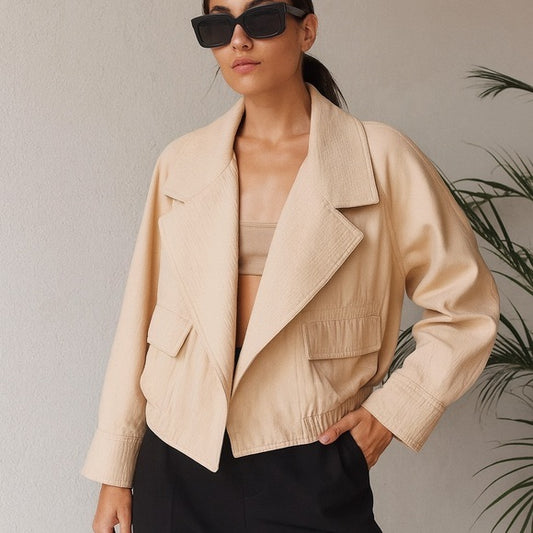 Vince Notch Lapel Crop Blazer Jacket - Size XS
