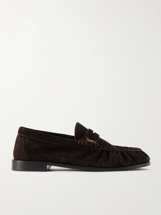Saint Laurent Le Loafer Supple in Dark Chocolate Suede - Size 37.5 (Brand New)