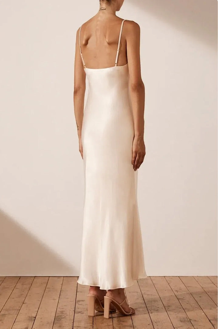 Shona Joy La Lune Bias Slip Dress in Ivory - Size 4