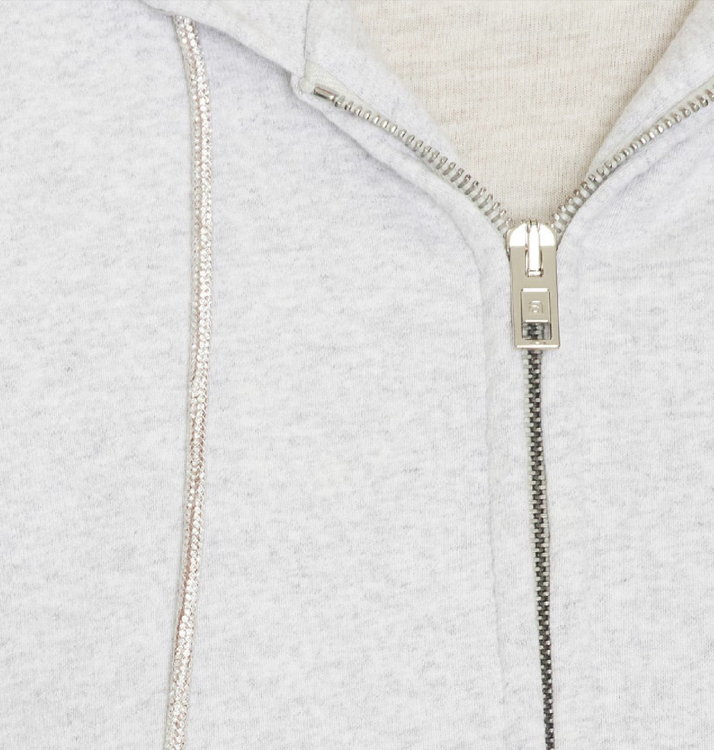 Alexander Wang Zip Up Hoodie & Mid Rise Sweatpant With Rhinestone Drawcord SET (Like New) - Size XS