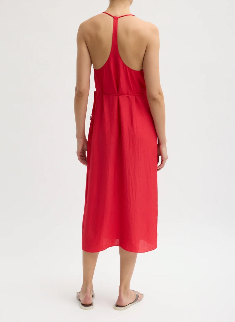 Tibi Summer Slip Wrap Dress in Faded Red BNWT - Size 4