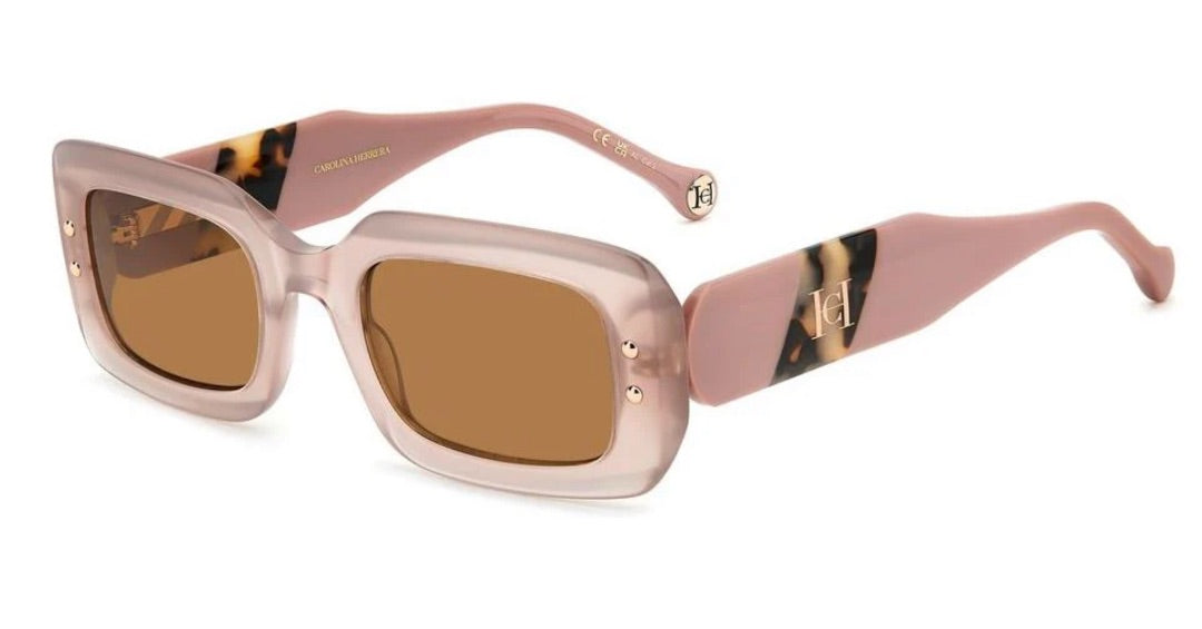 Carolina Herrara Havana Geometric Sunglasses