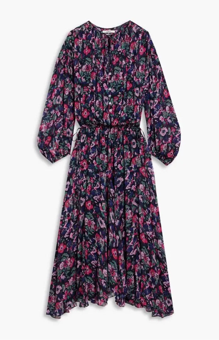 Isabel Marant Etoile Saureli Printed Georgette Midi Dress - Size 36