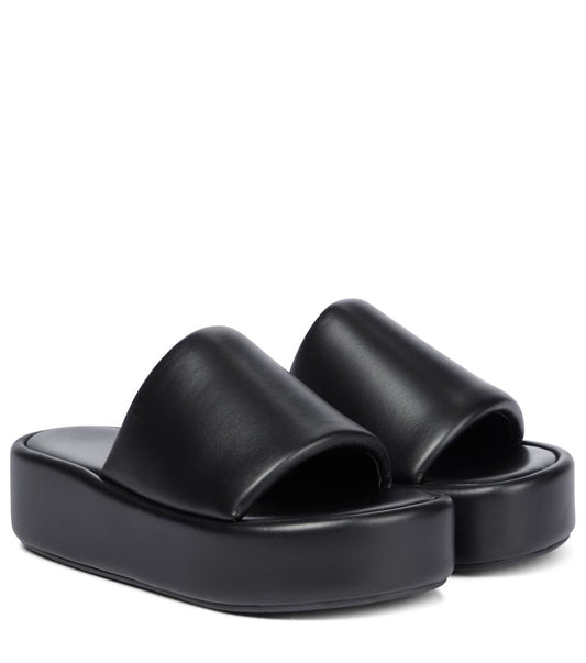 Balenciaga Rise Leather Platform Slides Size 37 (Fit 37.5/38)
