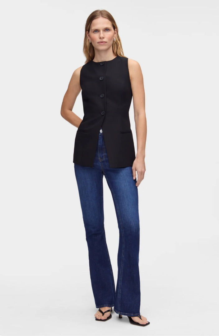 Aligne Leo Long Waistcoat in Black - Size 2