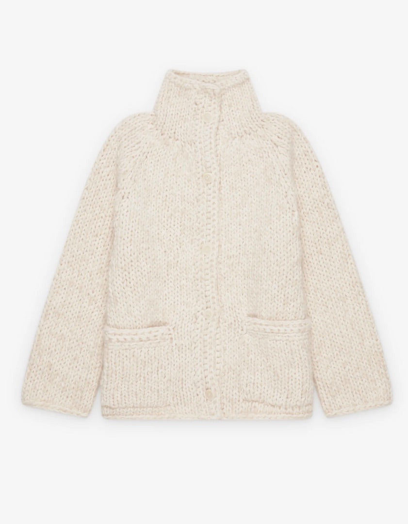 Casey Casey Woalp Button-Up Cardigan in Natural
