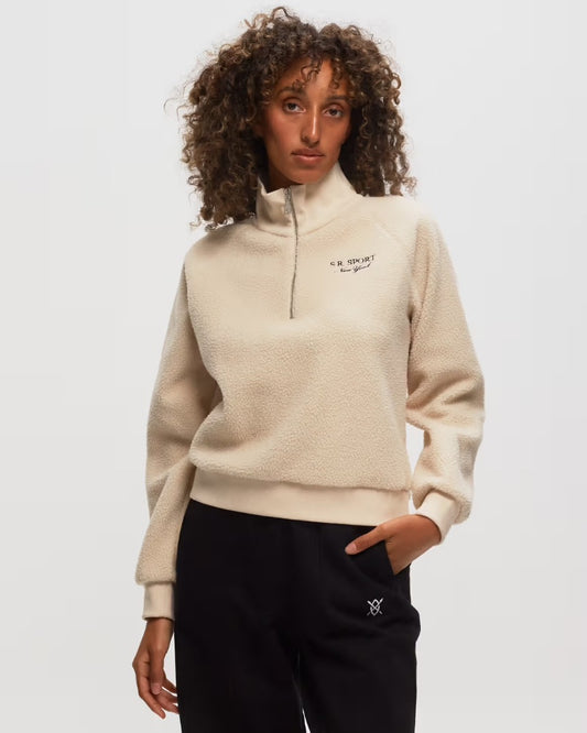 Sporty & Rich Sherpa Fleece Quarter Zip - Size Small