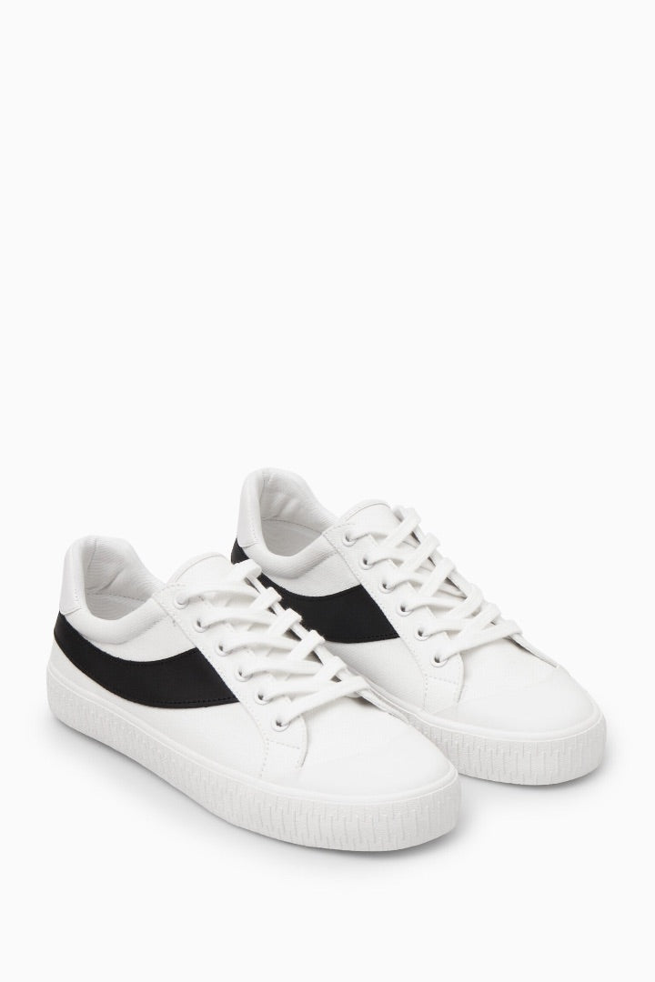 COS LEATHER-TRIMMED CANVAS TRAINERS 8
