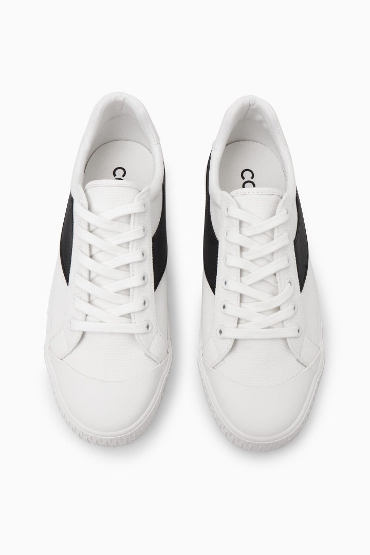 COS LEATHER-TRIMMED CANVAS TRAINERS 8