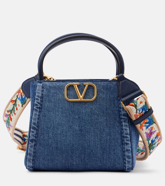 Valentino Alltime Small Denim Tote