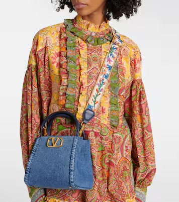 Valentino Alltime Small Denim Tote