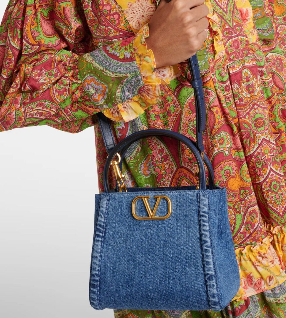 Valentino Alltime Small Denim Tote