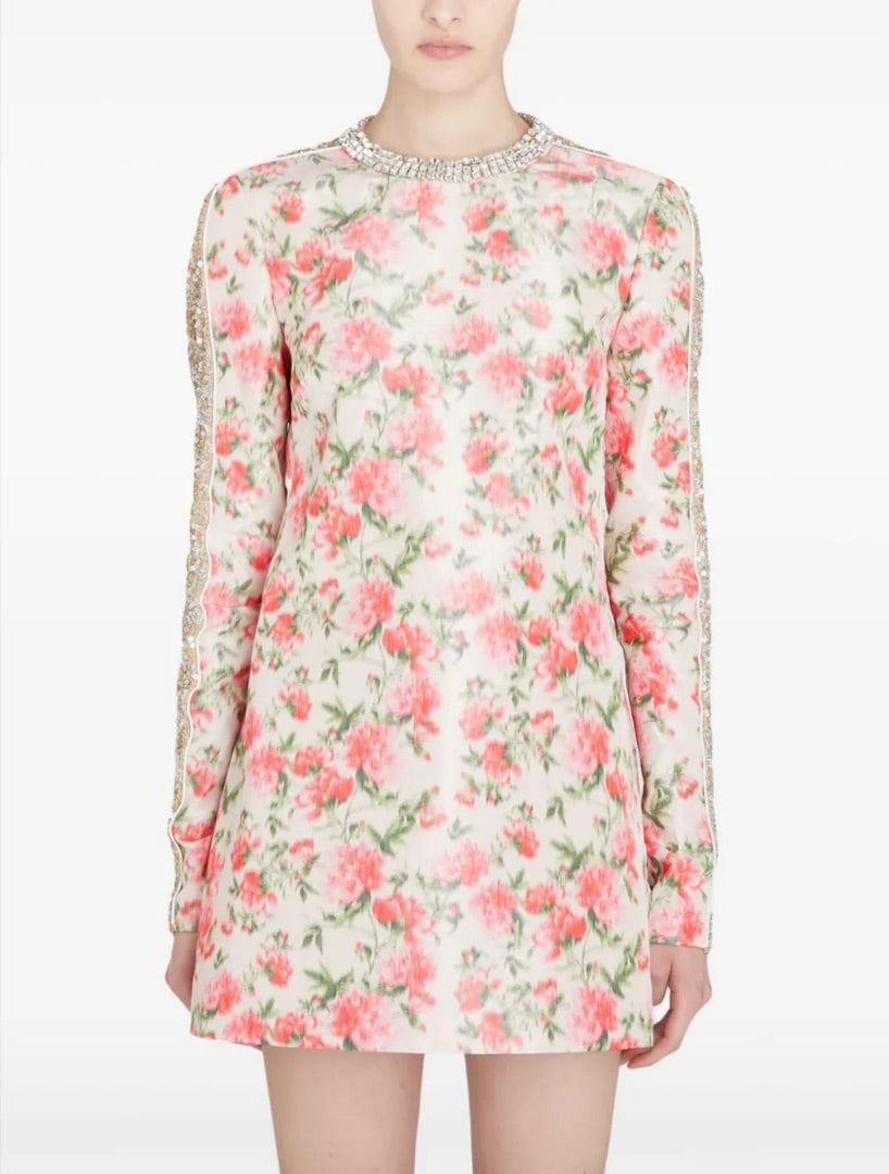 Giambattista Valli Botanical Longsleeve Dress 42 IT (Small)