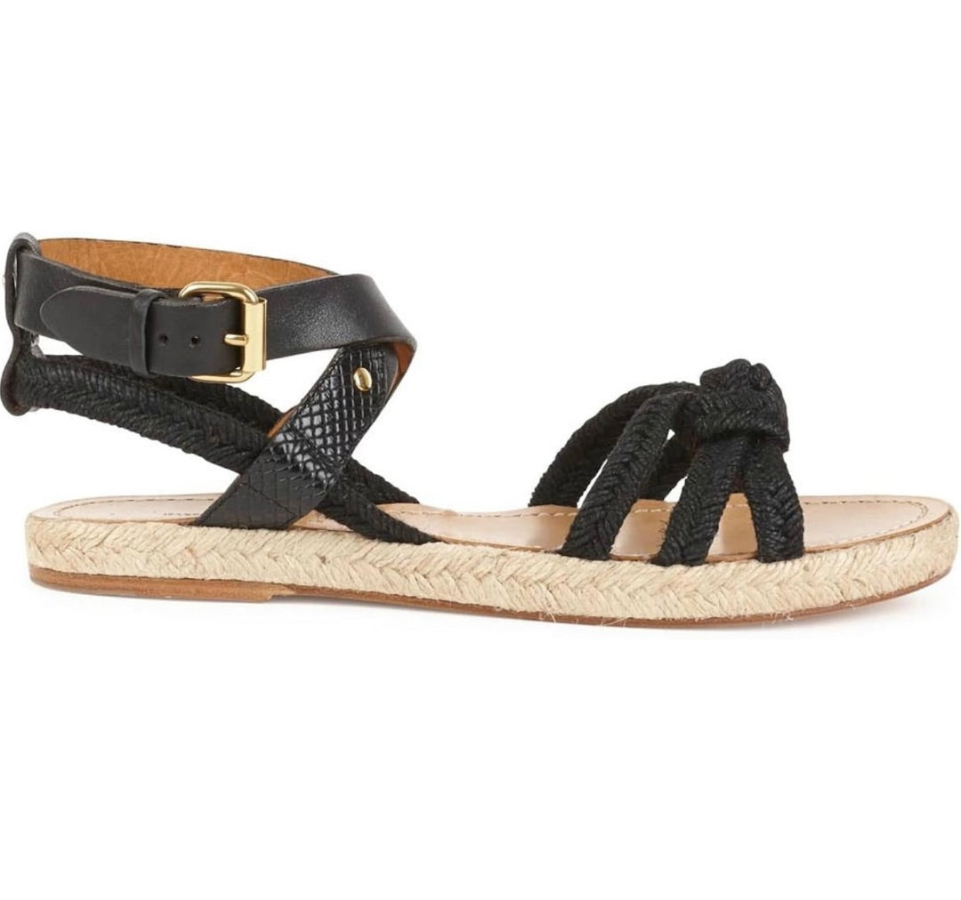 Isabel Marant Black Leather Camila Sandal 38