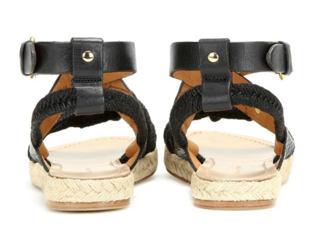Isabel Marant Black Leather Camila Sandal 38