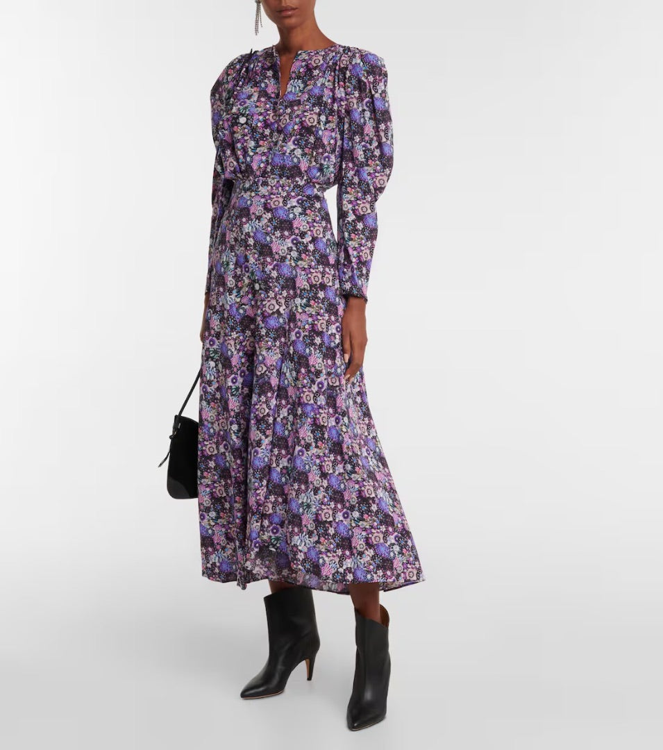 Isabel Marant Sakura floral silk-blend maxi skirt 36