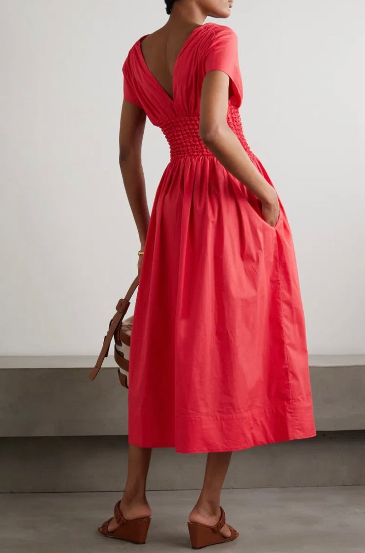 STAUD Jackson Dress Hibiscus M