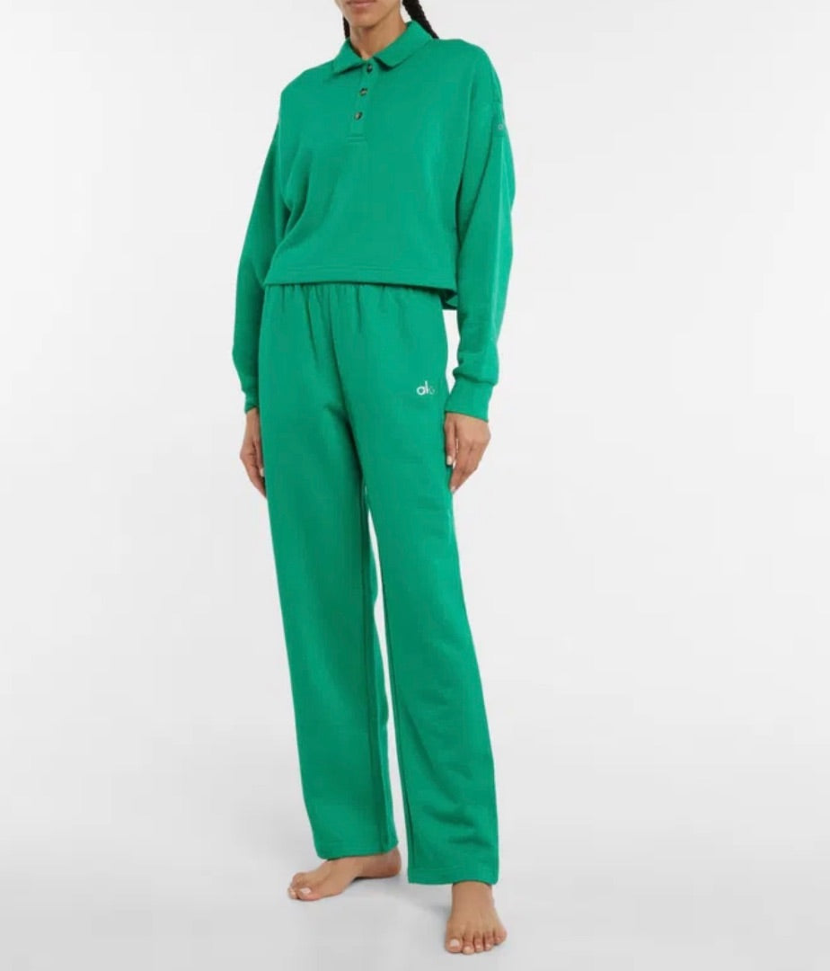 ALO Polo Henley Fleece Sweater S